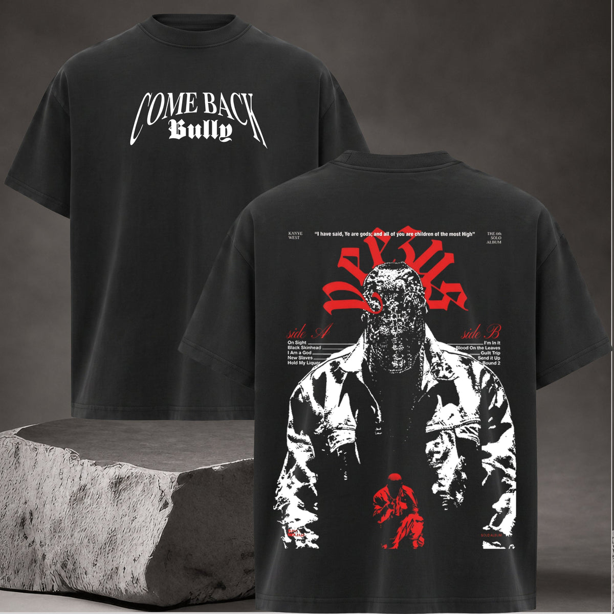 Vintage Kanye West "Bully" Final Tracklist Graphic Tee T-Shirt & Hoodie